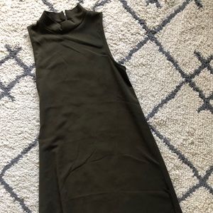 Olive green vintage style asymmetrical dress